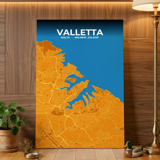 Valletta Scorch Map Poster