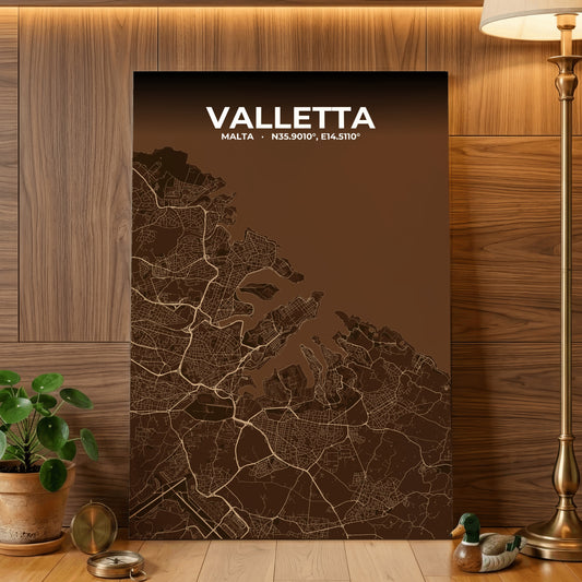 Valletta Plum Map Poster
