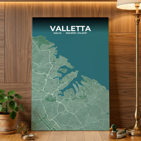 Valletta Mist Map Poster
