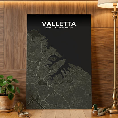 Valletta Sable Map Poster