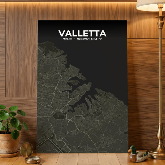 Valletta Sable Map Poster
