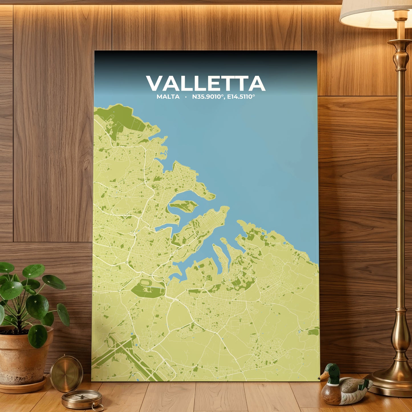 Valletta Fern Map Poster
