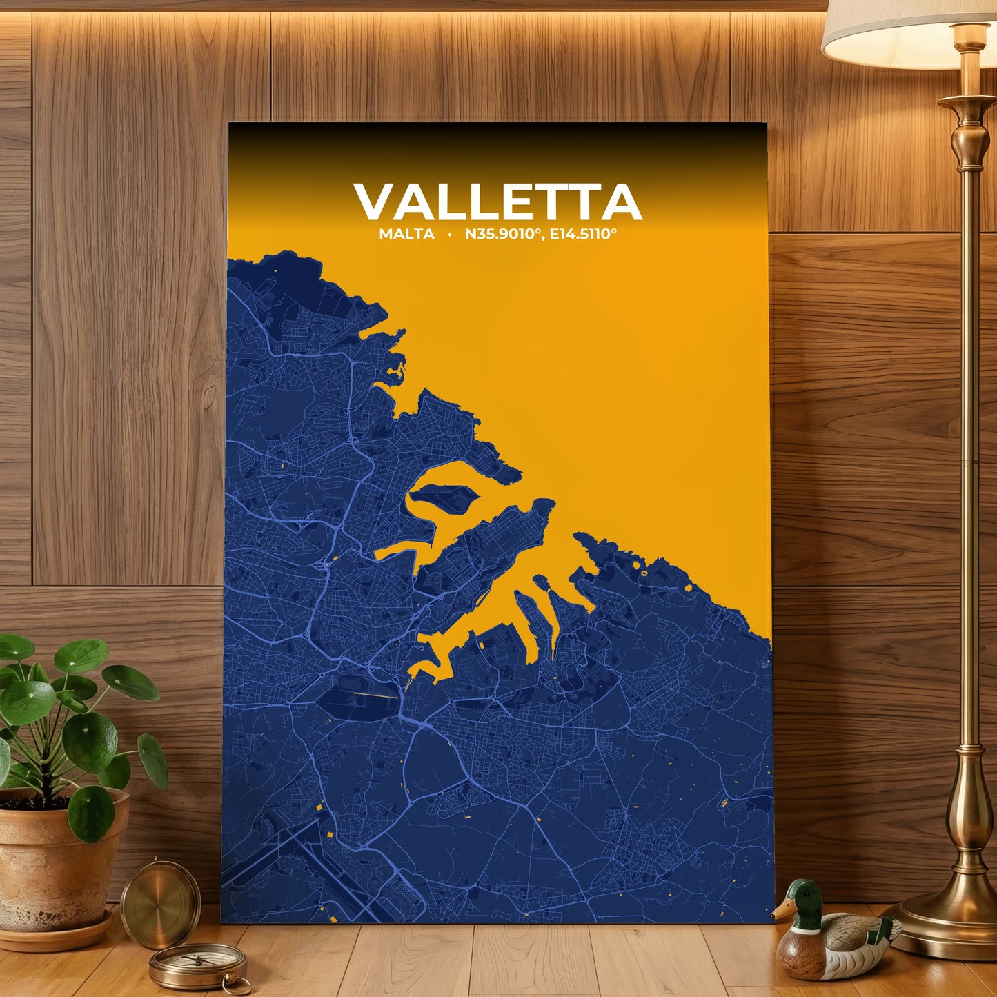 Valletta Ink Map Poster