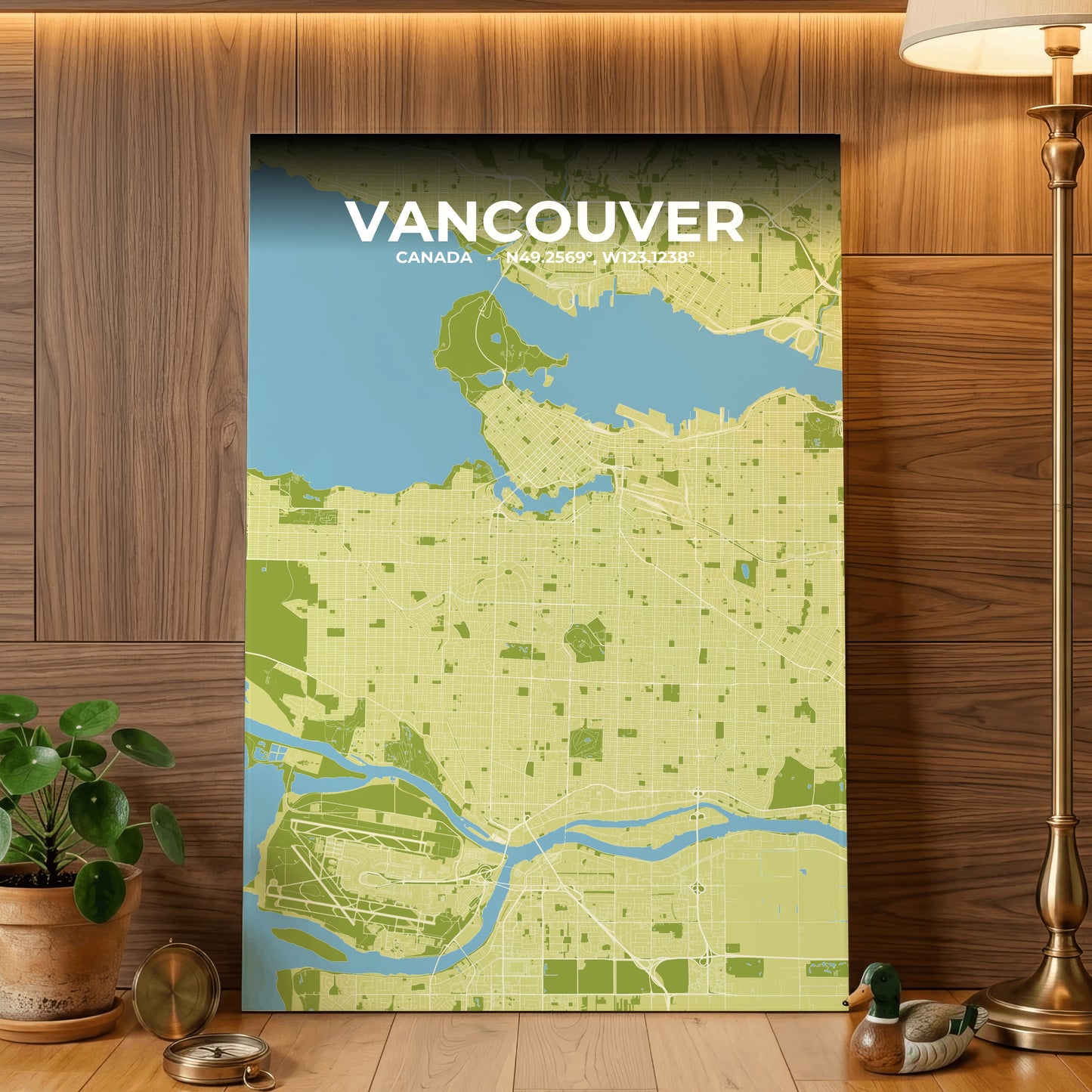 Vancouver Fern Map Poster