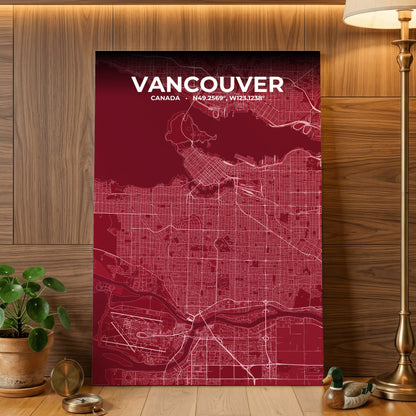 Vancouver Garnet Map Poster