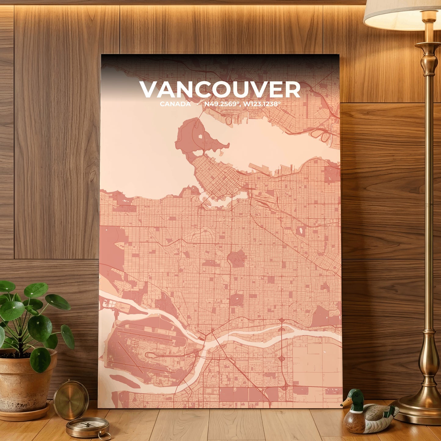 Vancouver Blush Map Poster
