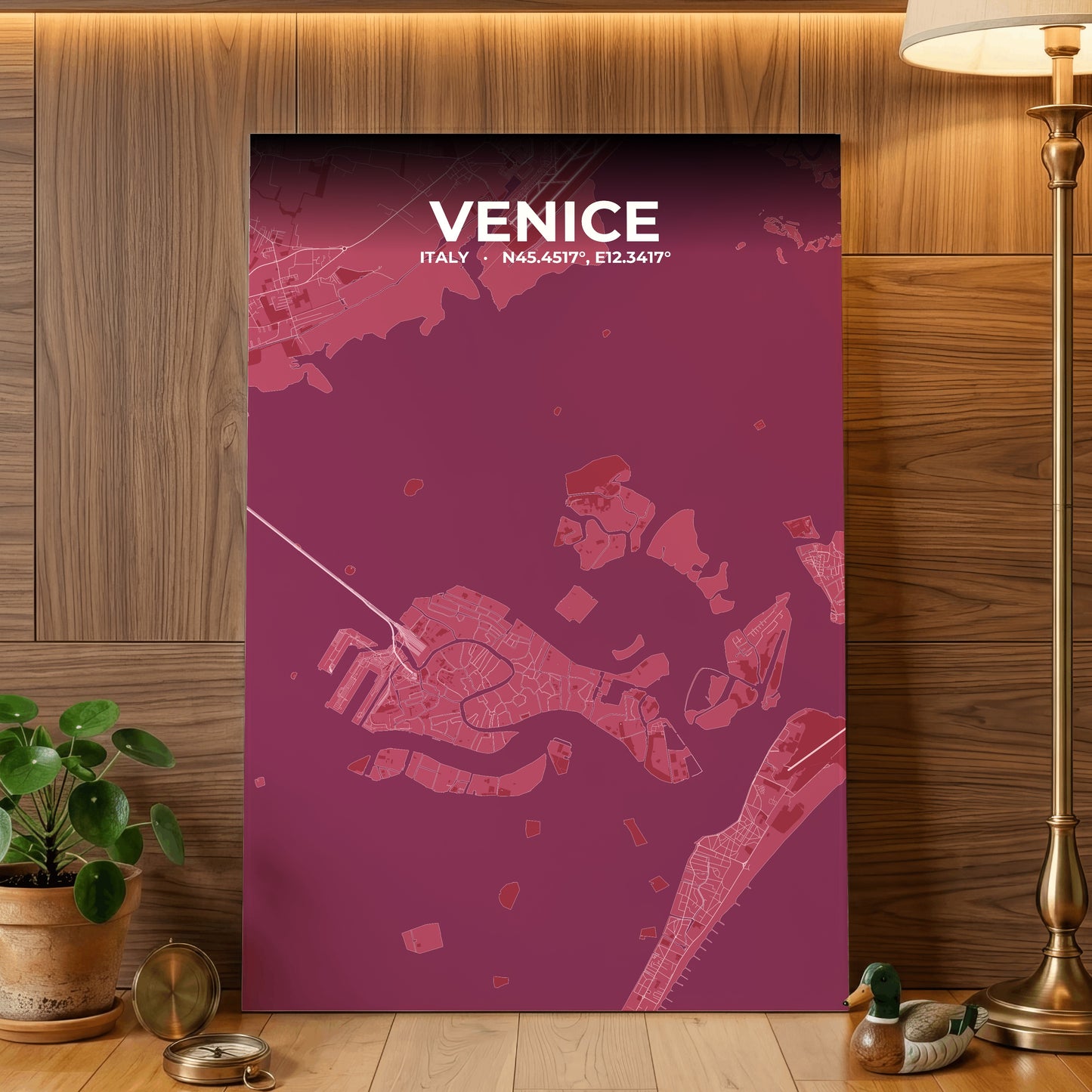 Venice Scarlet Map Poster