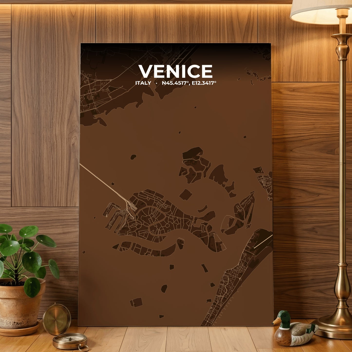 Venice Plum Map Poster
