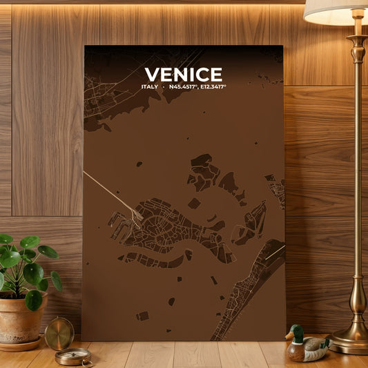 Venice Plum Map Poster