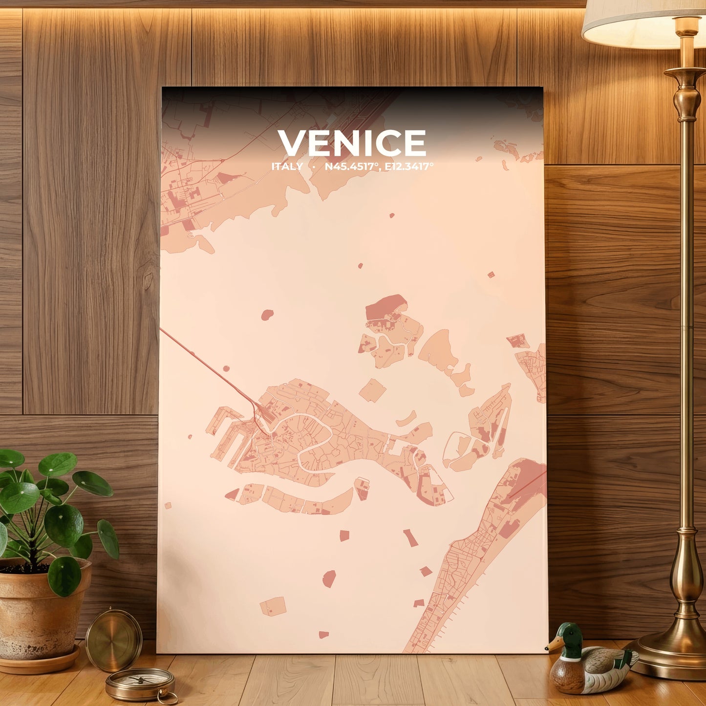 Venice Blush Map Poster