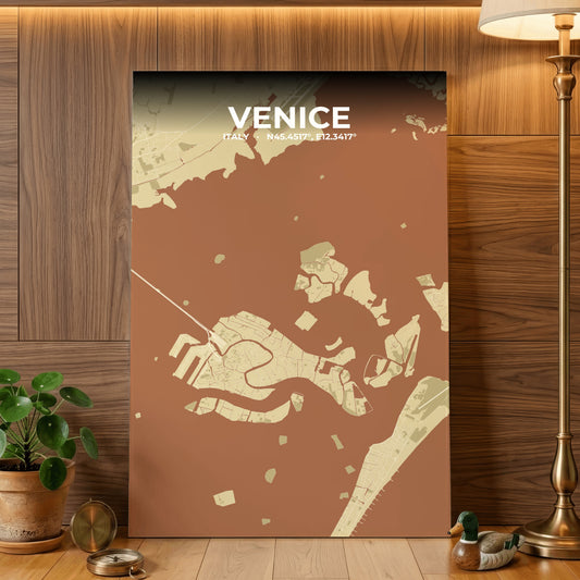 Venice Ember Map Poster