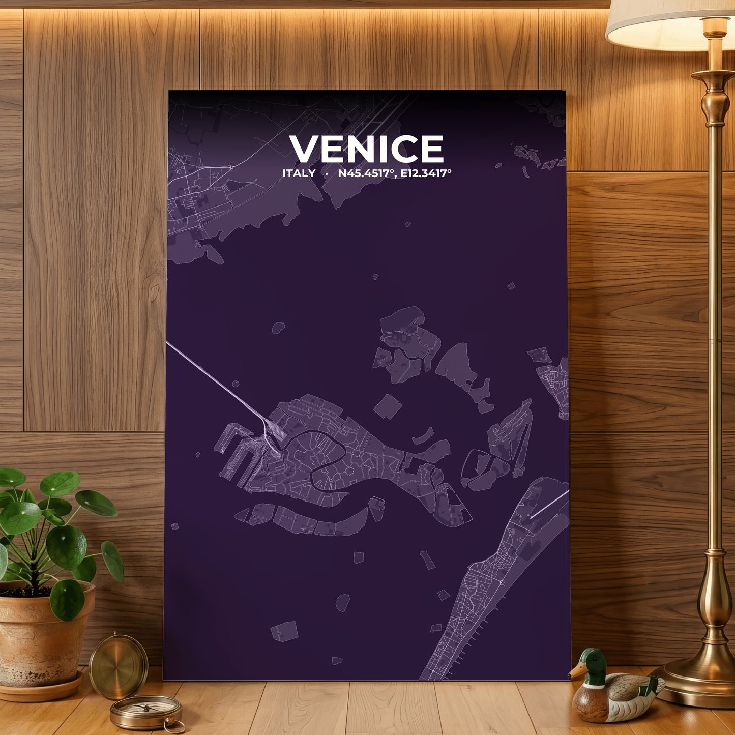 Venice Dusk Map Poster
