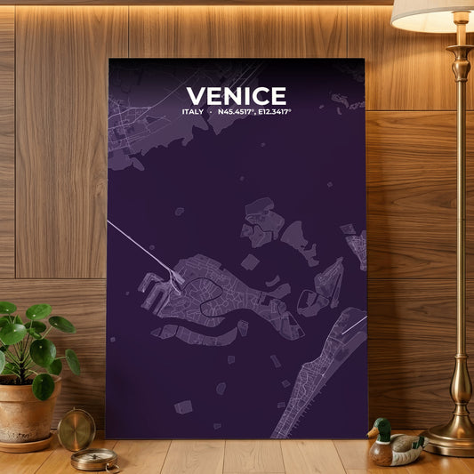 Venice Dusk Map Poster