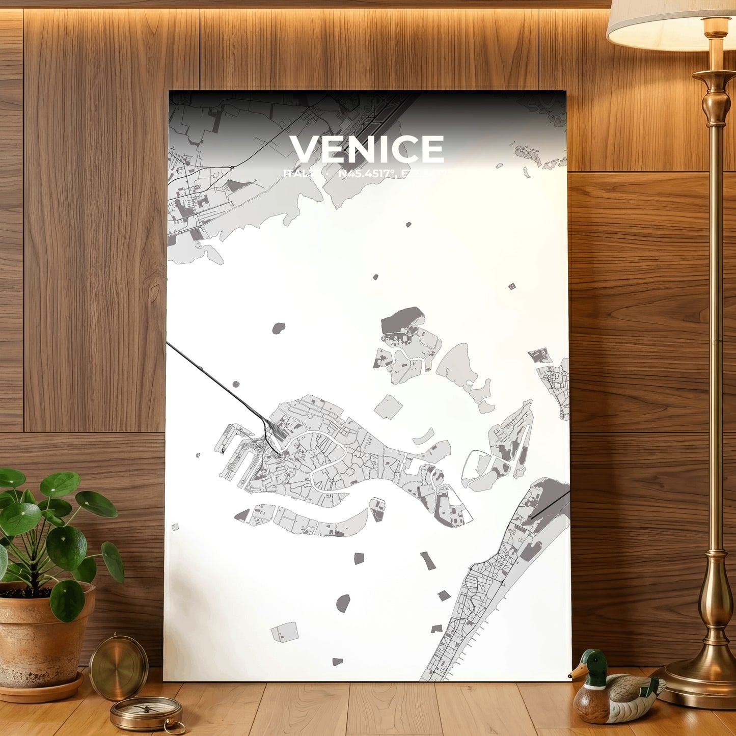 Venice Ash Map Poster