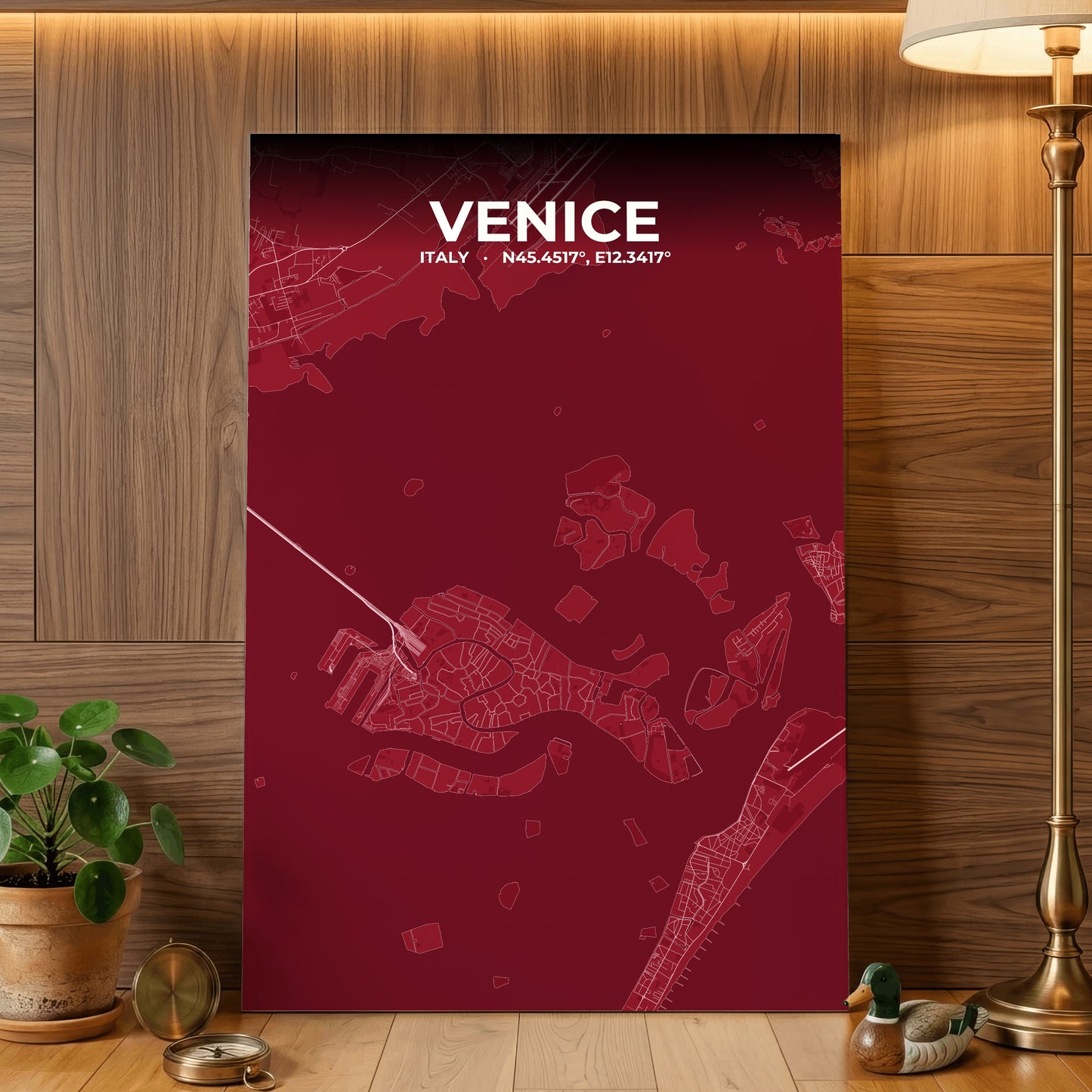 Venice Garnet Map Poster