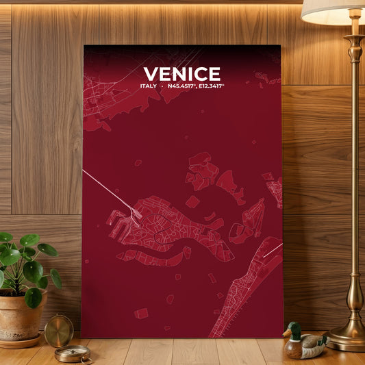 Venice Garnet Map Poster