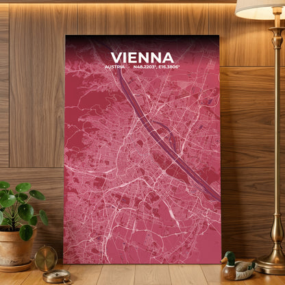 Vienna Scarlet Map Poster
