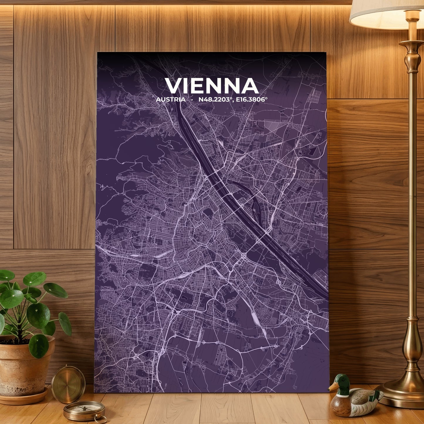 Vienna Dusk Map Poster