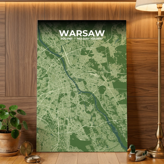 Warsaw Clay Map Poster