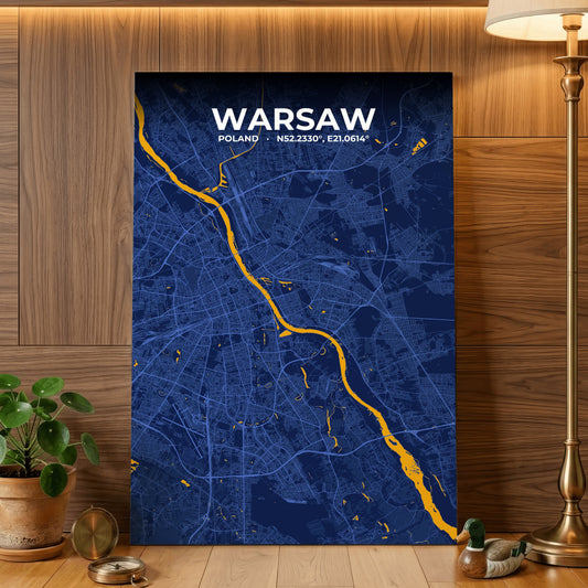 Warsaw Ink Map Poster