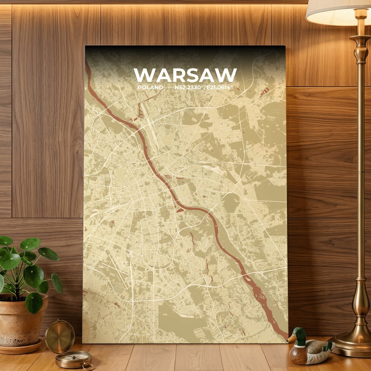 Warsaw Ember Map Poster
