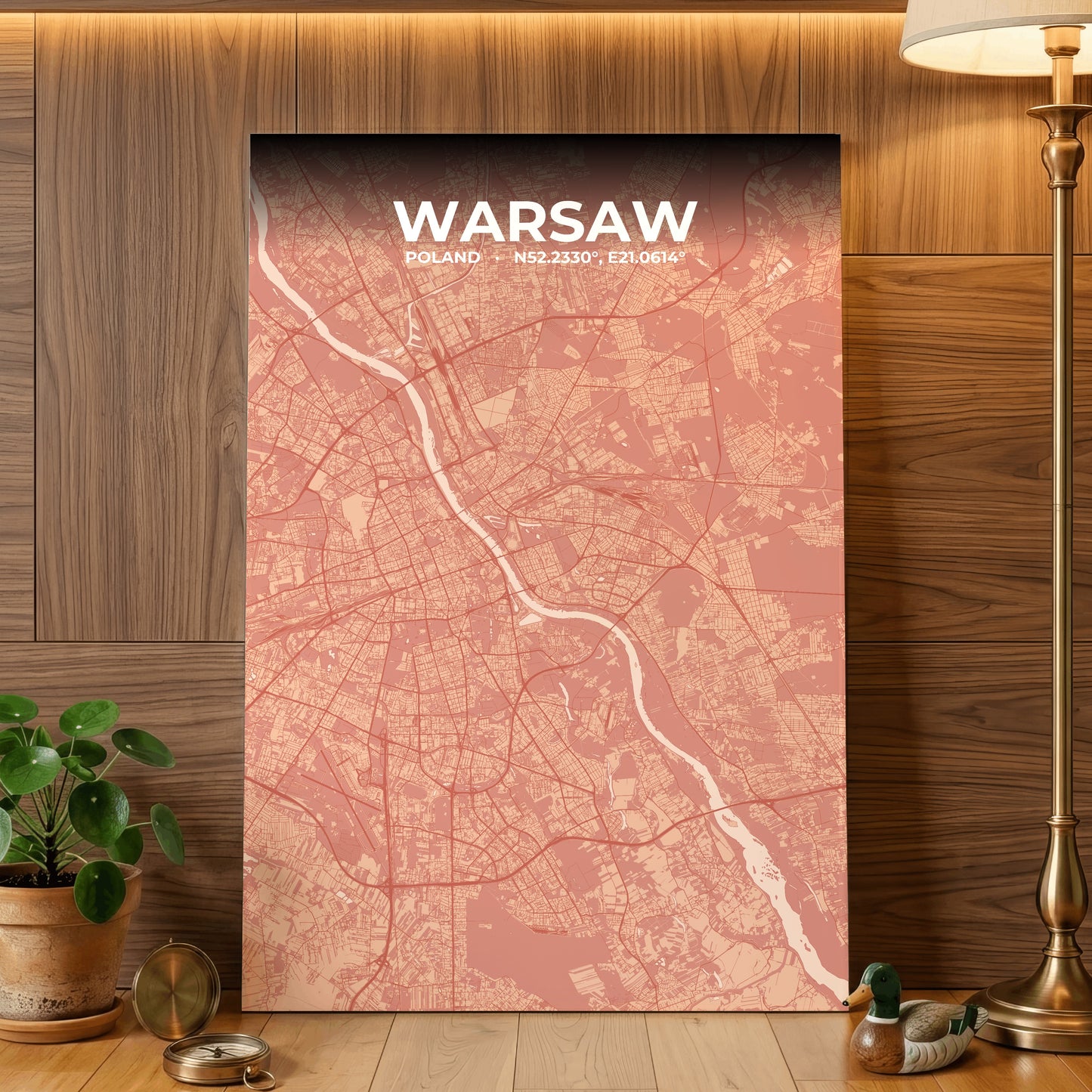 Warsaw Blush Map Poster