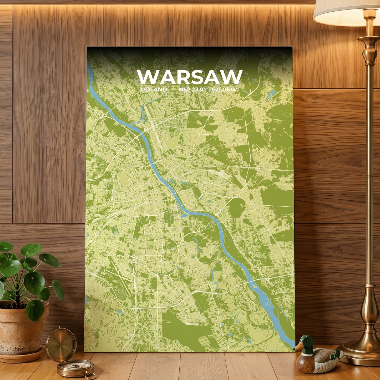 Warsaw Fern Map Poster