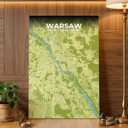 Warsaw Fern Map Poster