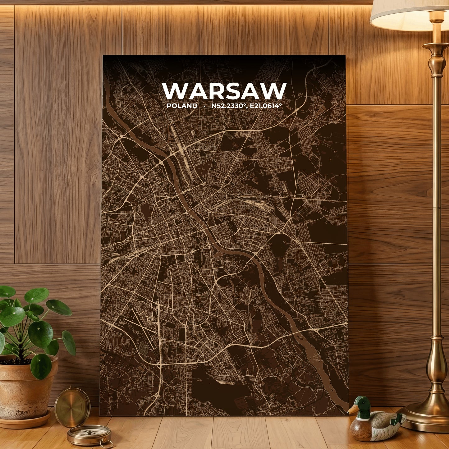 Warsaw Plum Map Poster