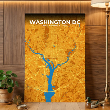 Washington DC Scorch Map Poster