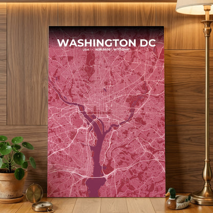 Washington DC Scarlet Map Poster