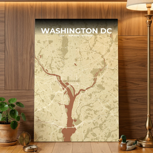 Washington DC Ember Map Poster