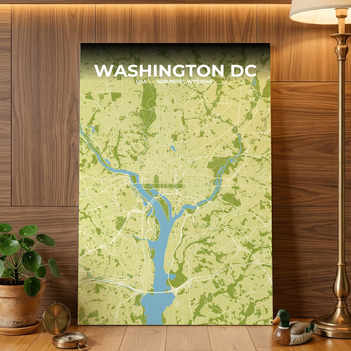 Washington DC Fern Map Poster
