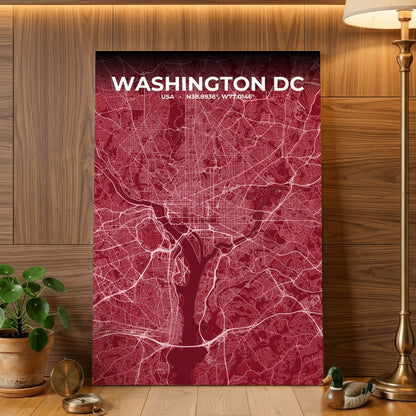Washington DC Garnet Map Poster