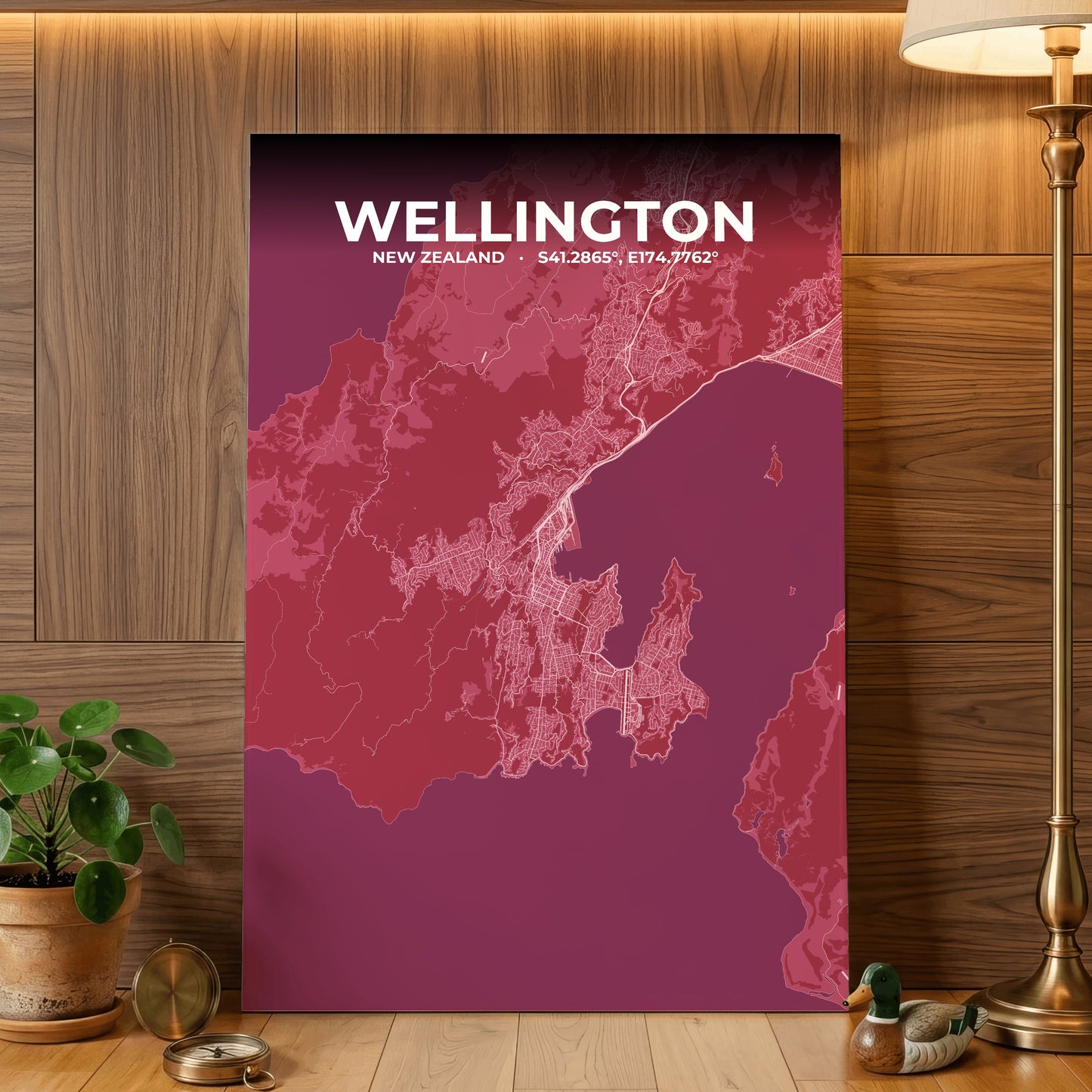 Wellington Scarlet Map Poster