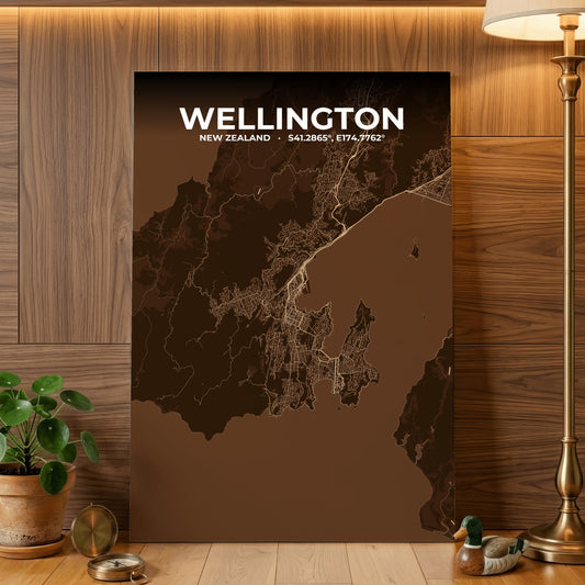 Wellington Plum Map Poster