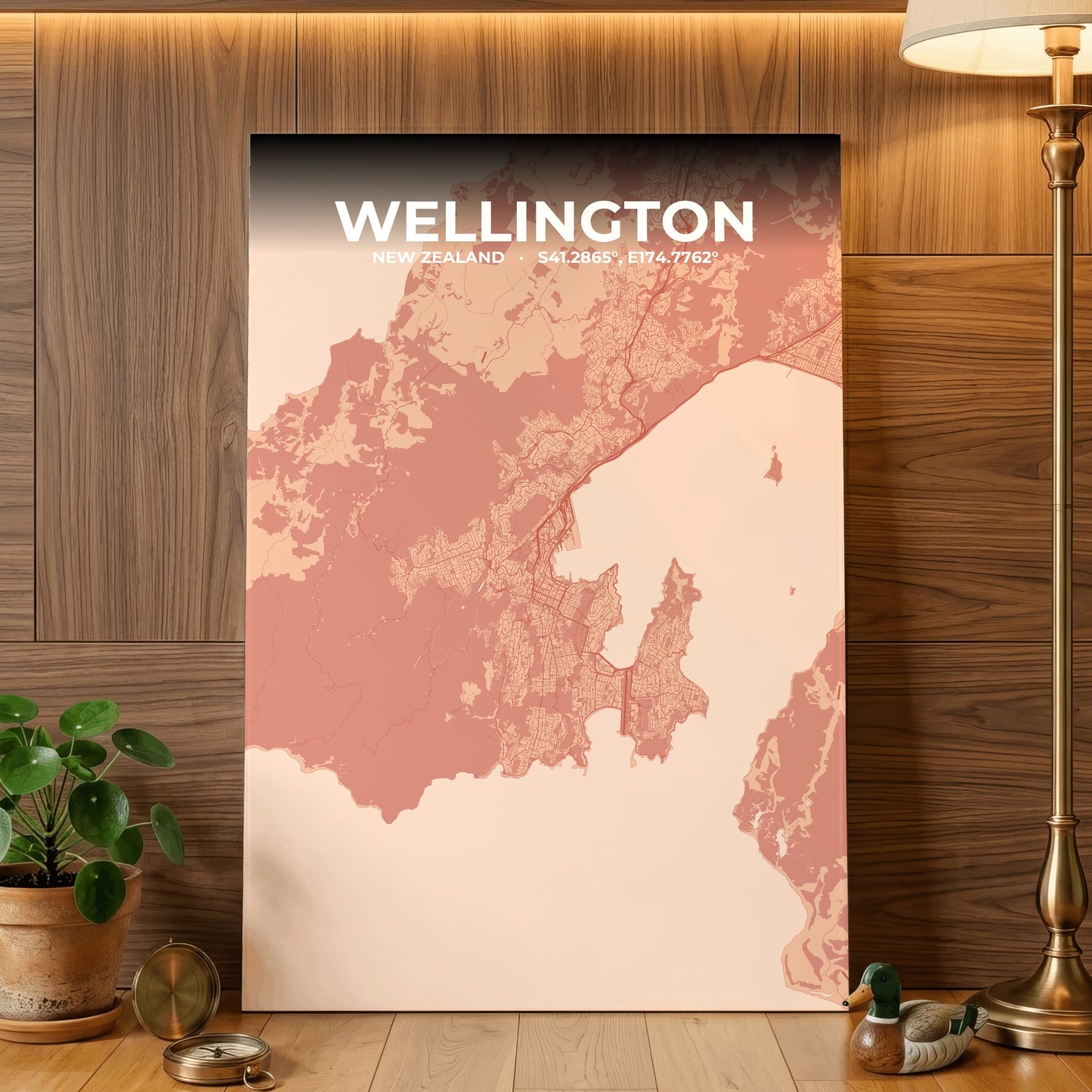 Wellington Blush Map Poster
