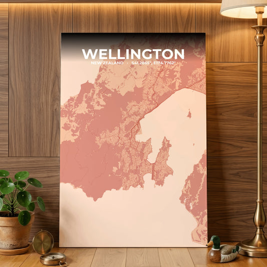 Wellington Blush Map Poster