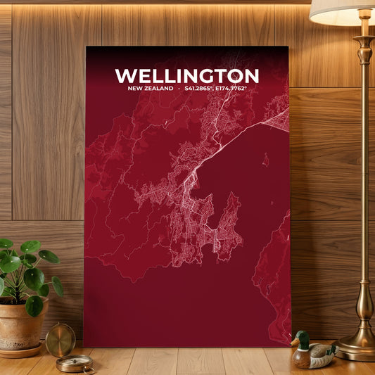 Wellington Garnet Map Poster