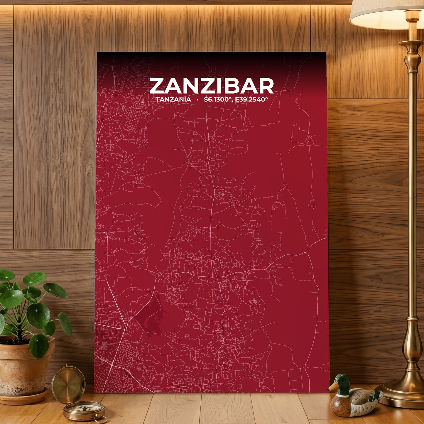 Zanzibar Garnet Map Poster