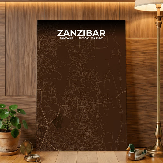 Zanzibar Plum Map Poster