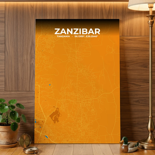 Zanzibar Scorch Map Poster