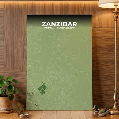 Zanzibar Clay Map Poster