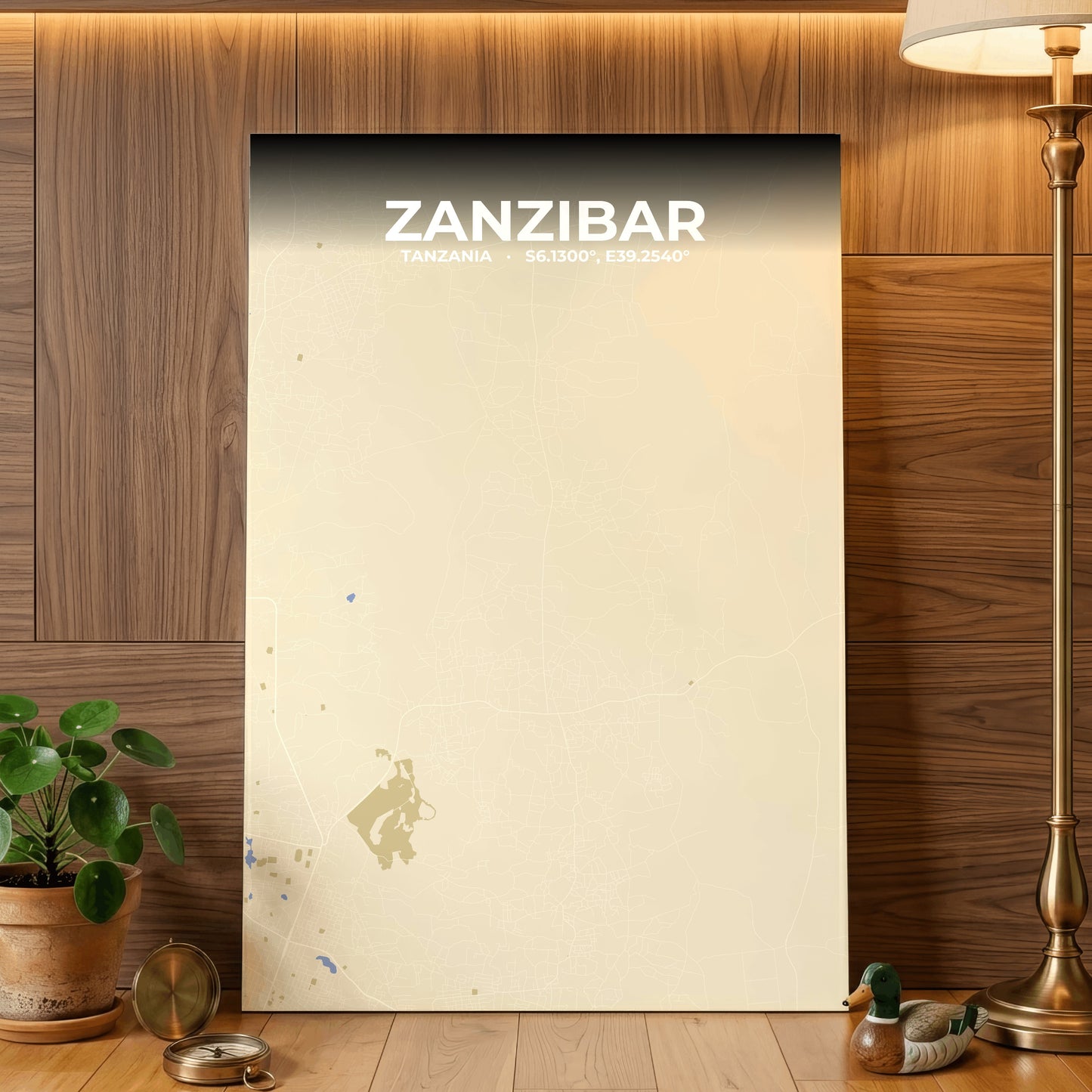 Zanzibar Barn Map Poster