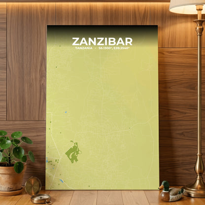 Zanzibar Fern Map Poster