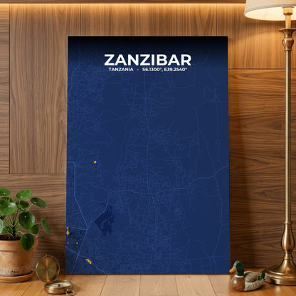 Zanzibar Ink Map Poster