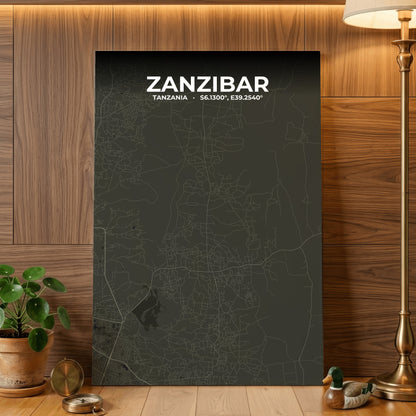 Zanzibar Sable Map Poster