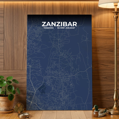 Zanzibar Anchor Map Poster