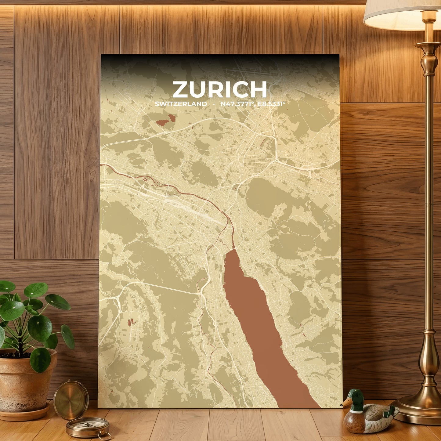 Zurich Ember Map Poster