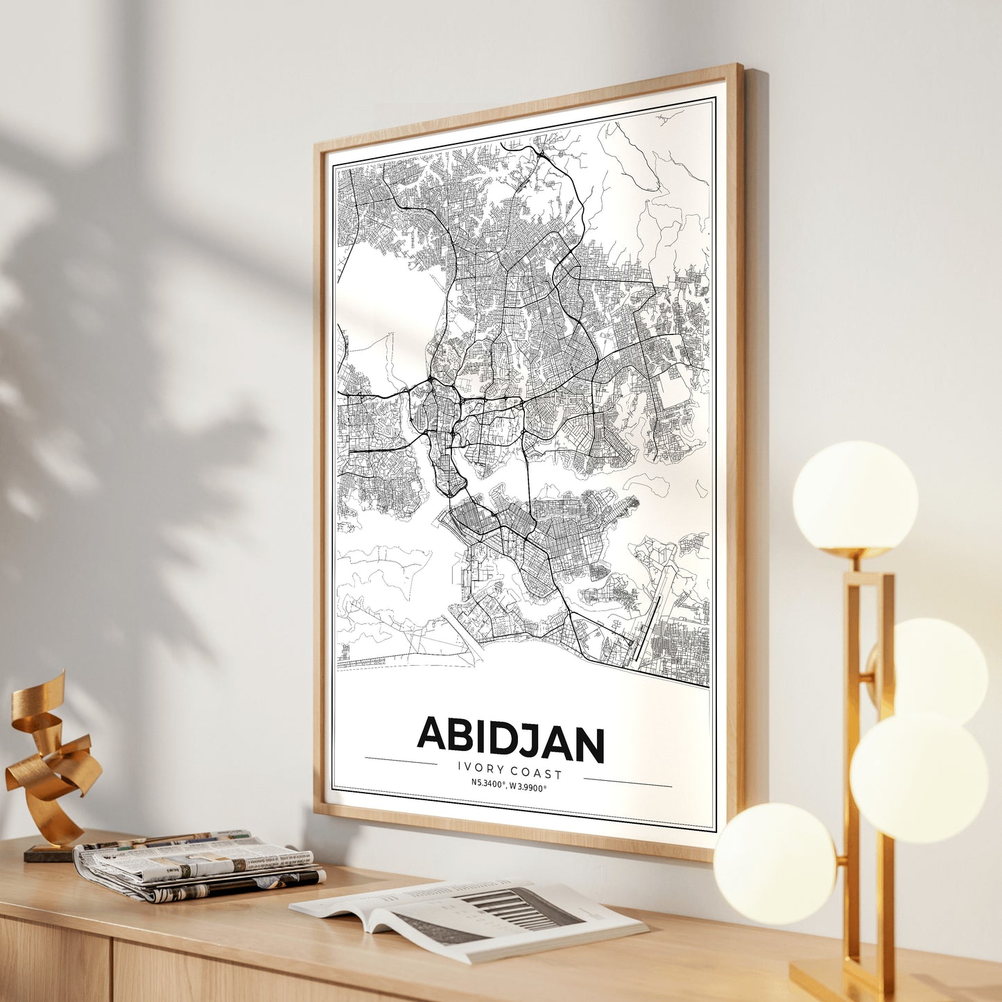 Abidjan Modern Map Poster